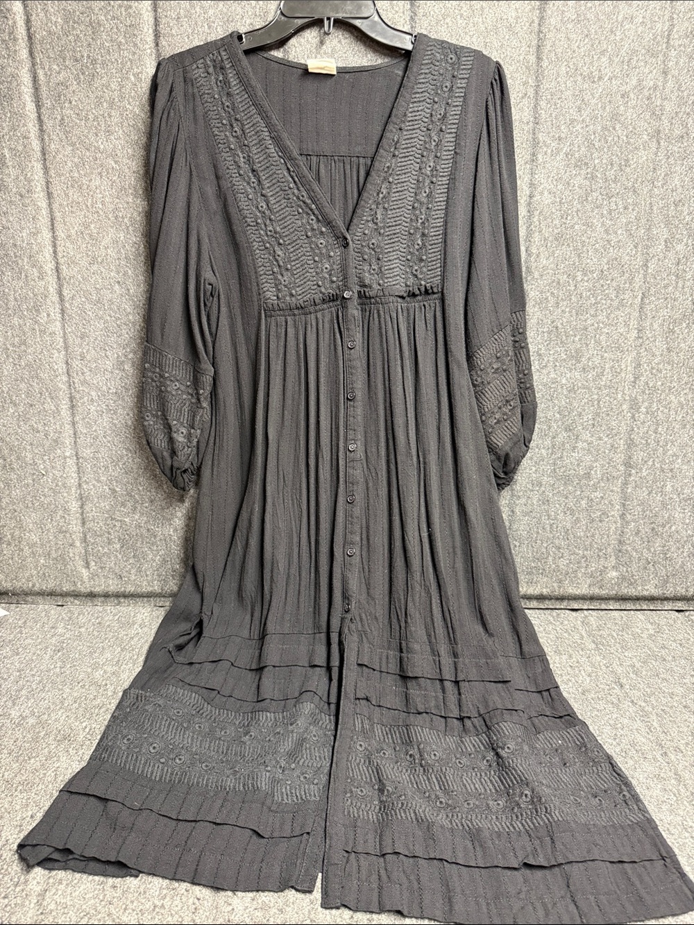 By Together black Midi Dress with Button Front - Picture 1 of 6